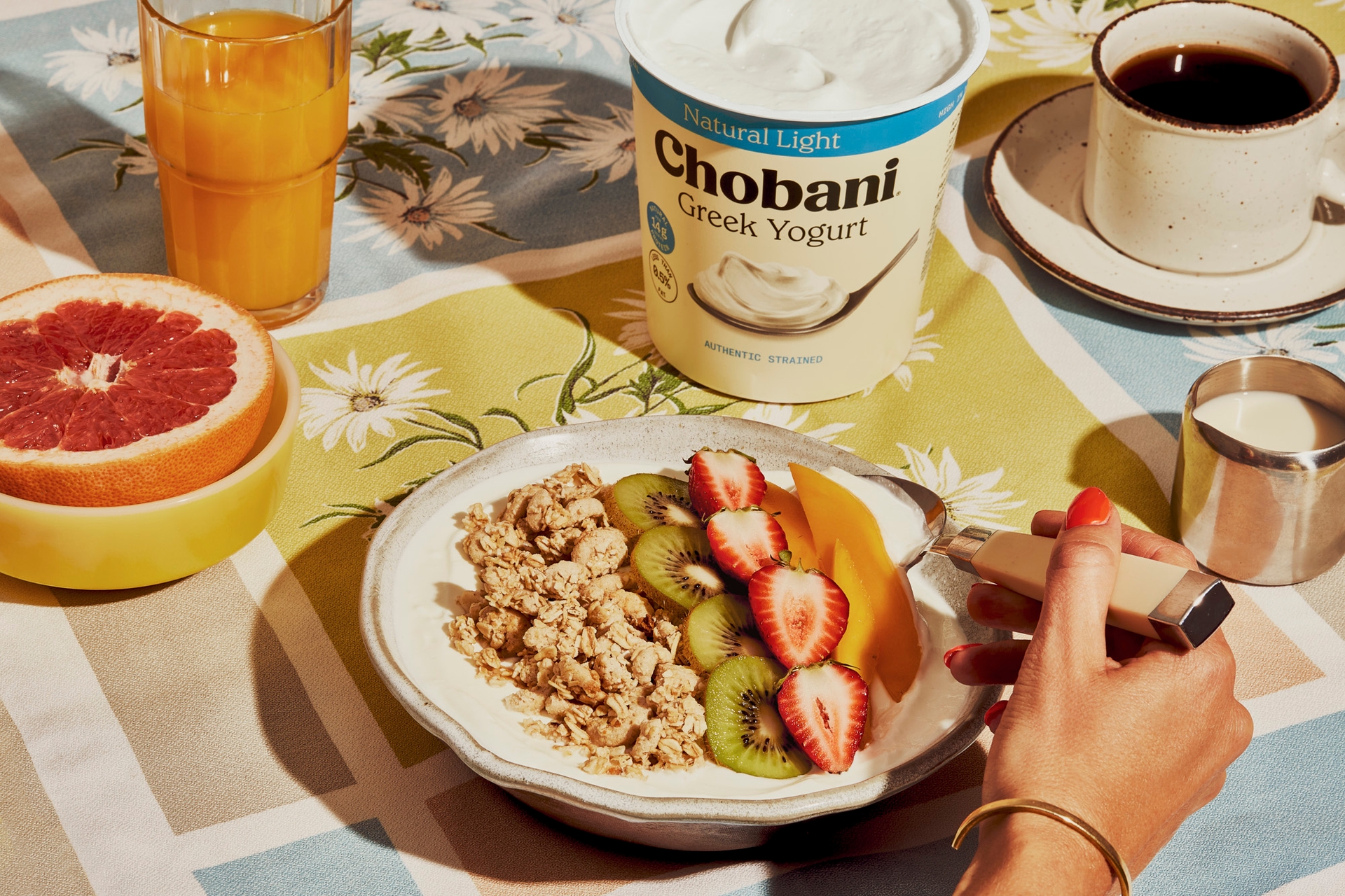 Retro breakfast with Chobani Natural Greek Yogurt, packaging design by Our Revolution
